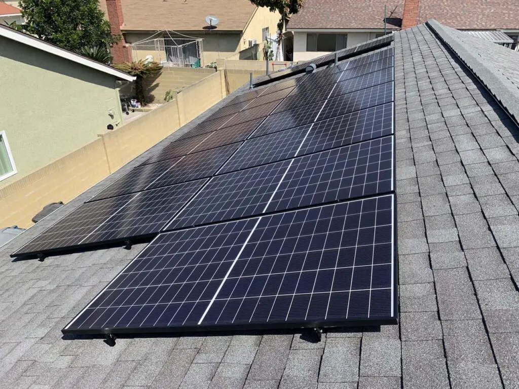 Looking across our solar photovoltaic installation on the roof, which shows that we have 15 panels