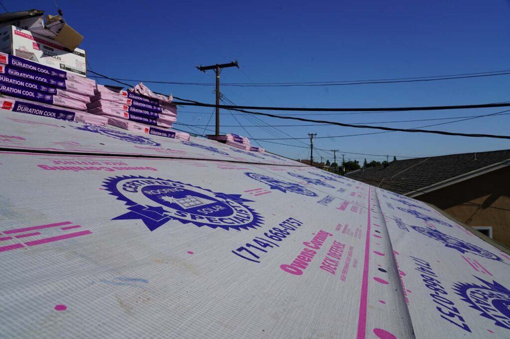 The Owens Corning ‘paper’, which was the main waterproof layer preventing any water from getting to the plywood and shiplap underneath
