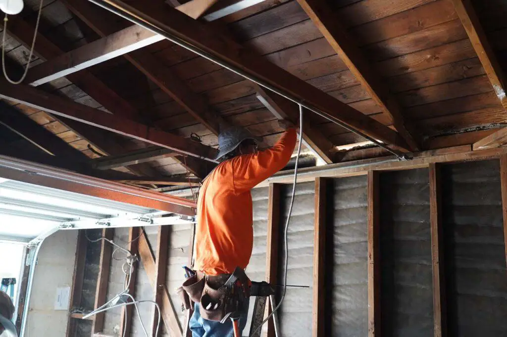 Repairing or reinforcing the rafters of the east side of the garage