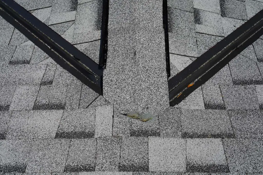 CRS has installed metal gutters within the valleys where the roof joined at two different angles. This is part of their standard operating procedure