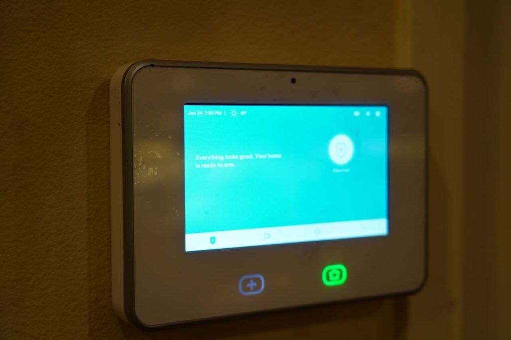 The Sky Control Panel from our Vivint Home Security System, which our Vivint Doorbell Camera interacted with