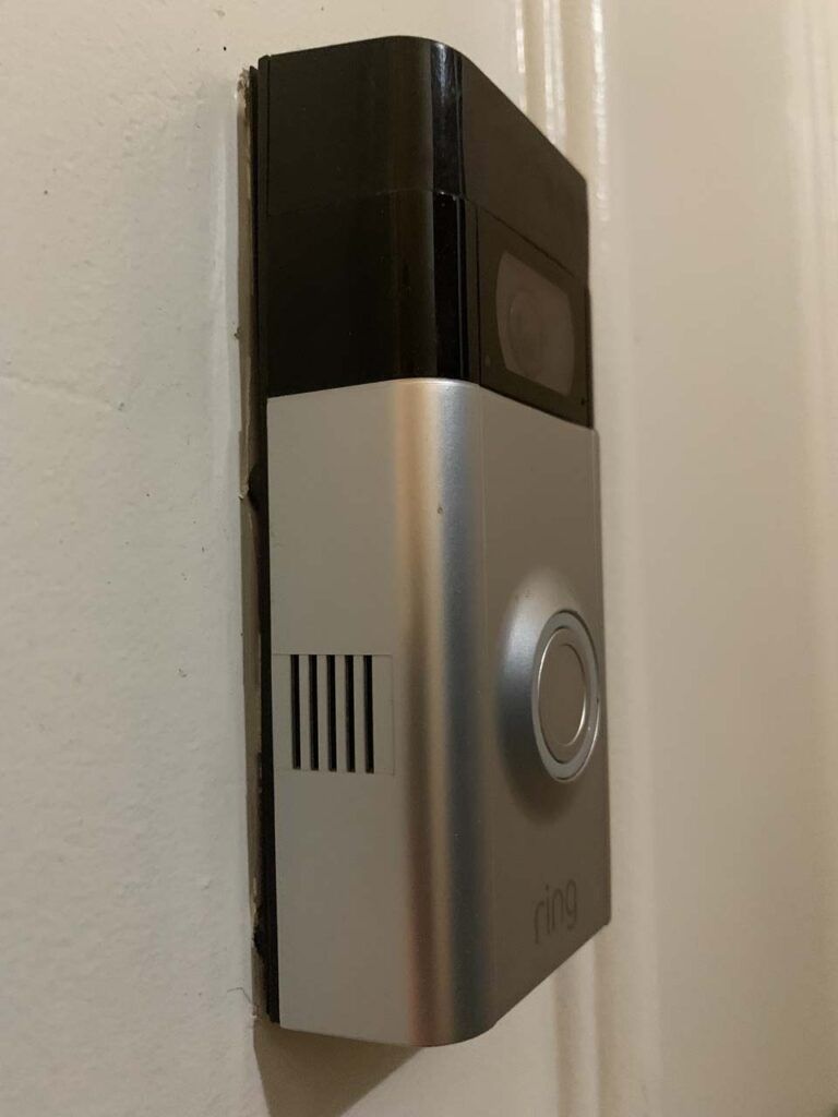 The Ring Video Doorbell 2, which was positioned on our front door