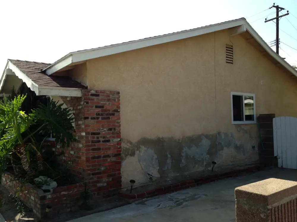 An example where we had damaged stucco on our first home, which became one of our most expensive home repairs