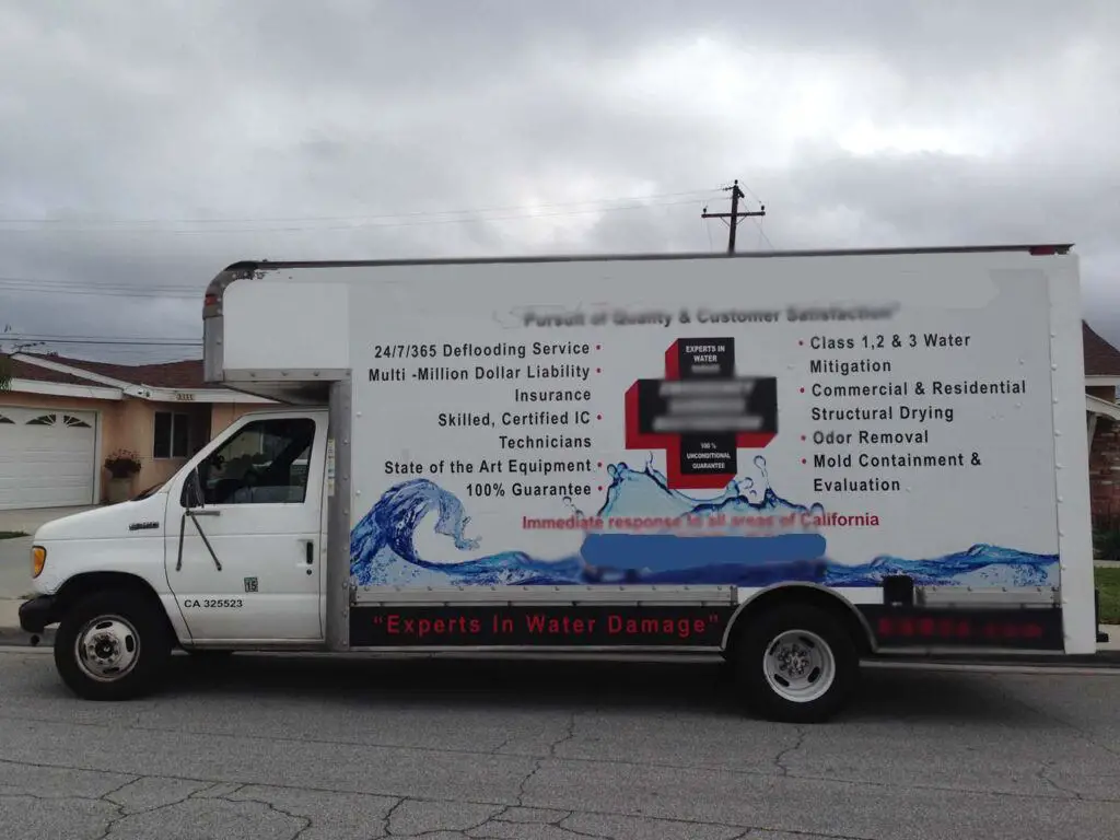 A truck belonging to one of the emergency services that our property manager uses