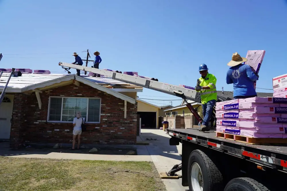 Our house in the process of getting a new roof